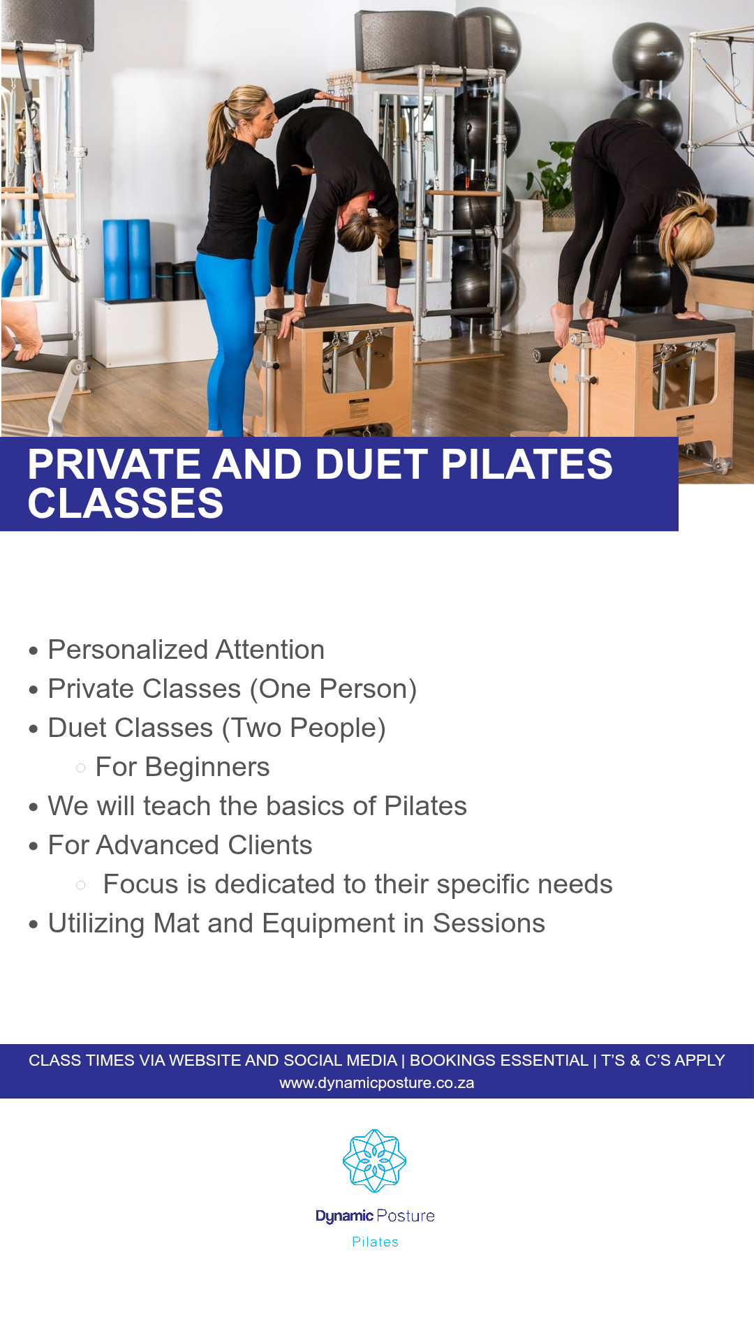 Private and Duet Pilates Classes Private and Duet Pilates Classes
