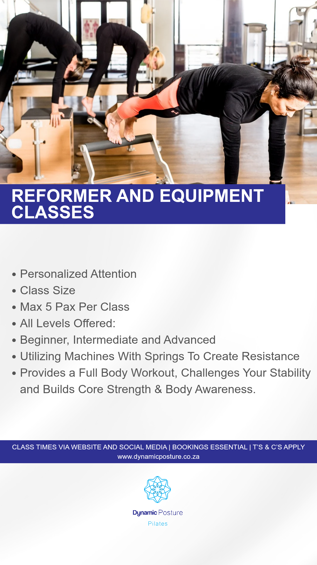 Reformer and Equipment Classes Reformer and Equipment Classes